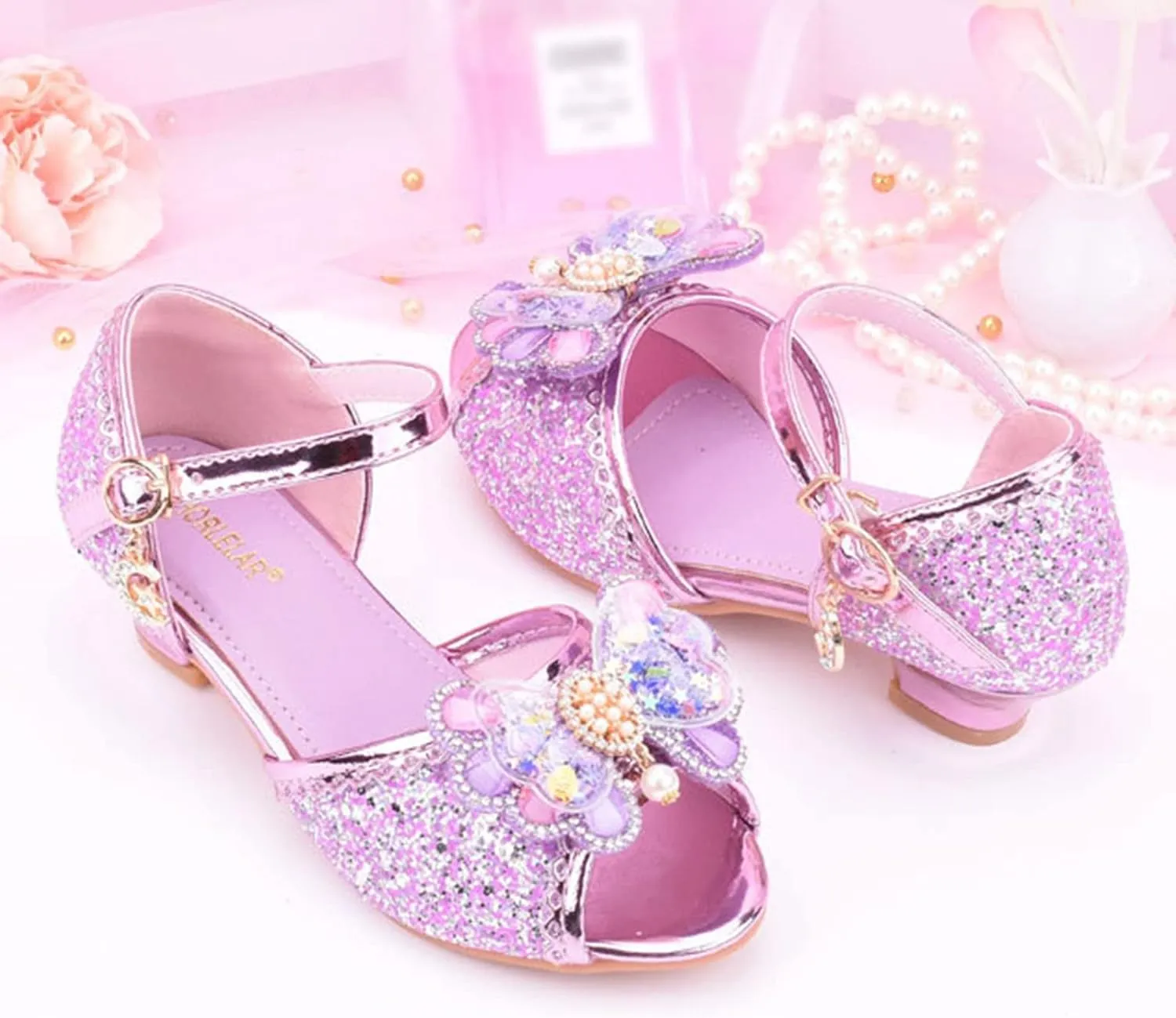 Jelly Sandals for Girls Children Shoes With Diamond Shiny Sandals Princess Shoes Bow High Baby Sandals for Girls Size 5