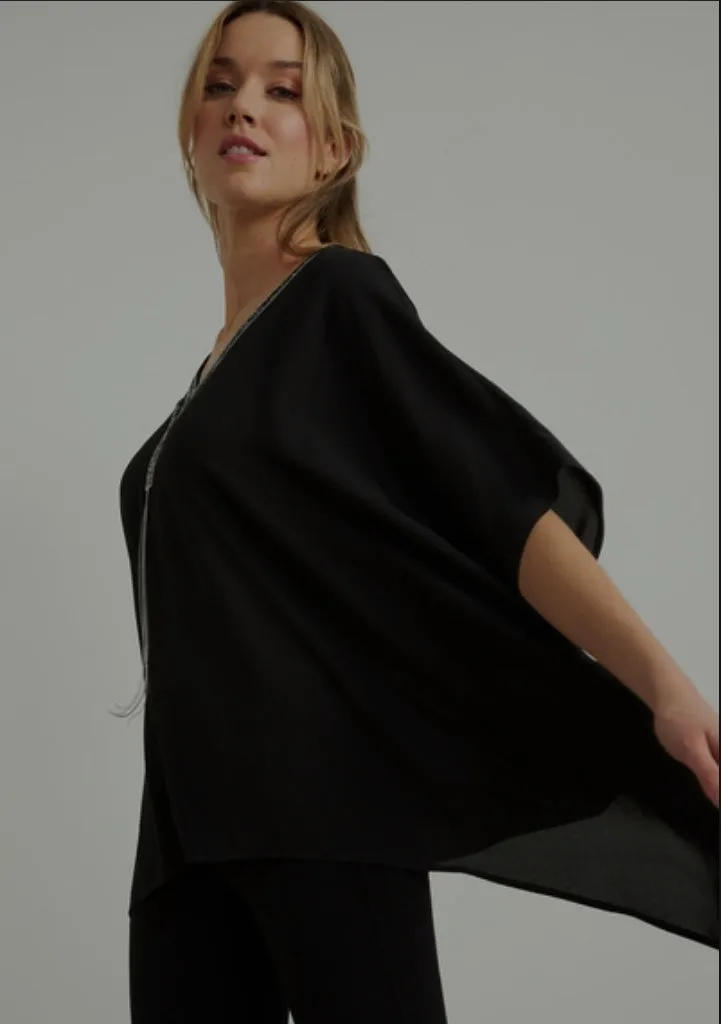 Joseph Ribkoff Airy, Jewel Encrusted V-Neck Top