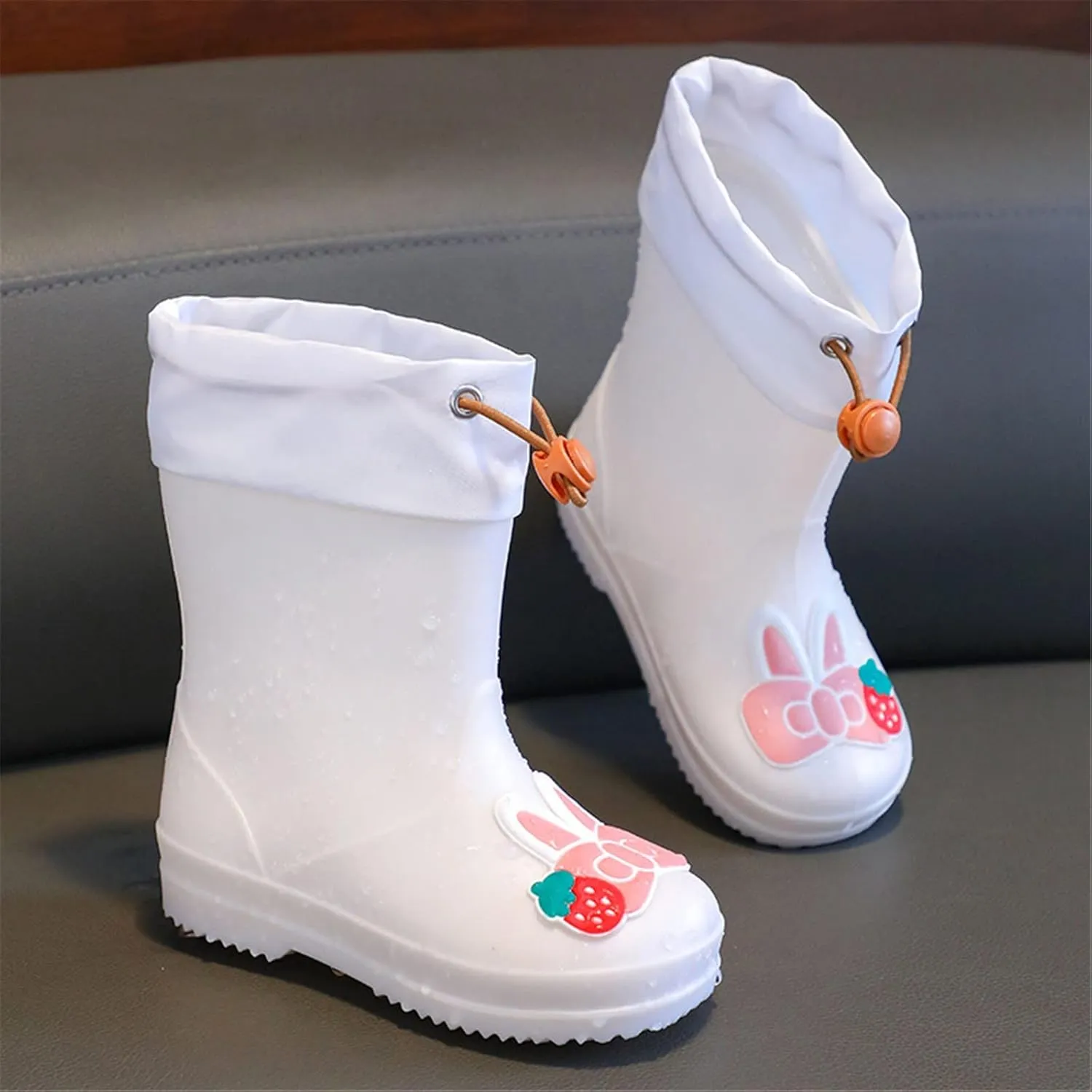 Kids Rain Boots for Girls Boys Waterproo Toddler Cute Cartoon Insulated Rubber boots with Adjustable Closure
