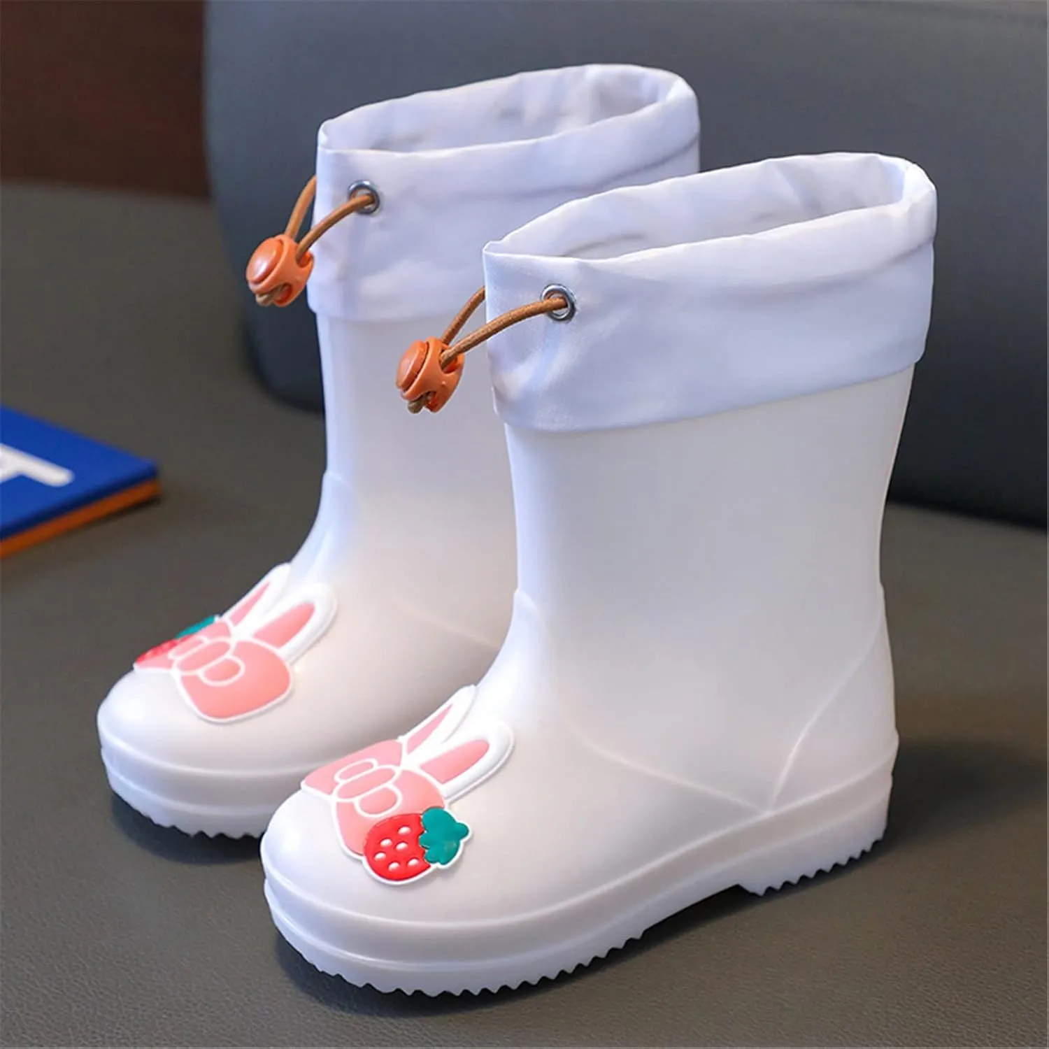 Kids Rain Boots for Girls Boys Waterproo Toddler Cute Cartoon Insulated Rubber boots with Adjustable Closure