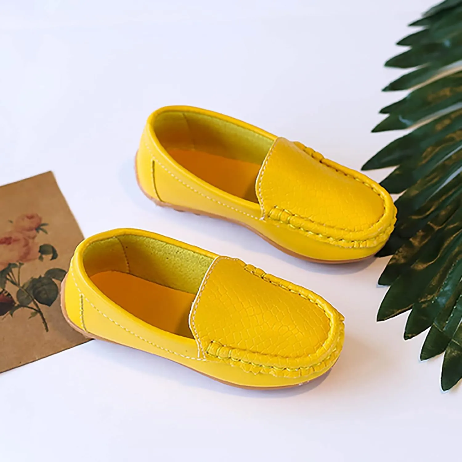 Kids Toddlers Boys Girls Soft Slip On Loafers Slip-On Moccasin Boat Dress Shoes Casual Shoes Formal Leather Flat