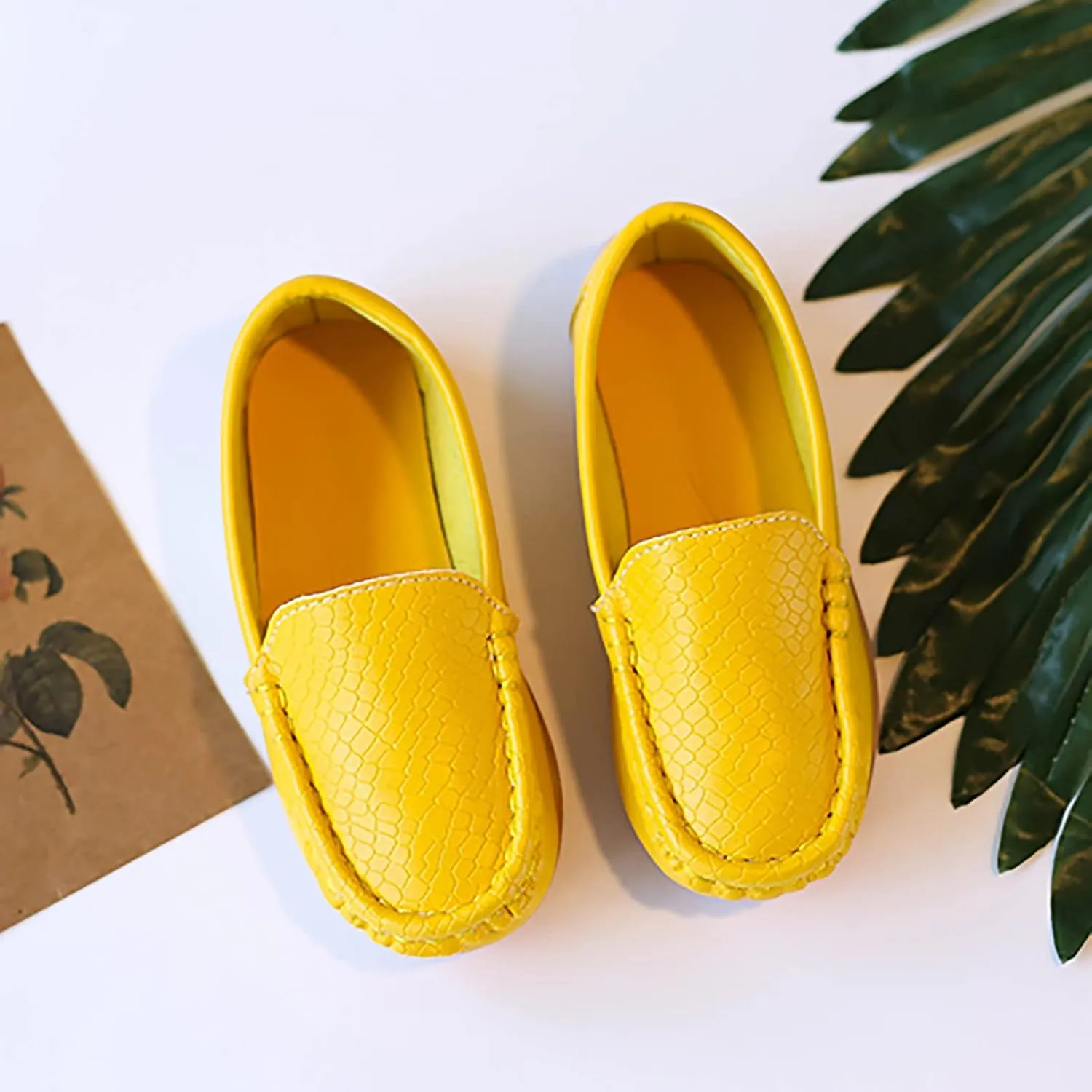 Kids Toddlers Boys Girls Soft Slip On Loafers Slip-On Moccasin Boat Dress Shoes Casual Shoes Formal Leather Flat
