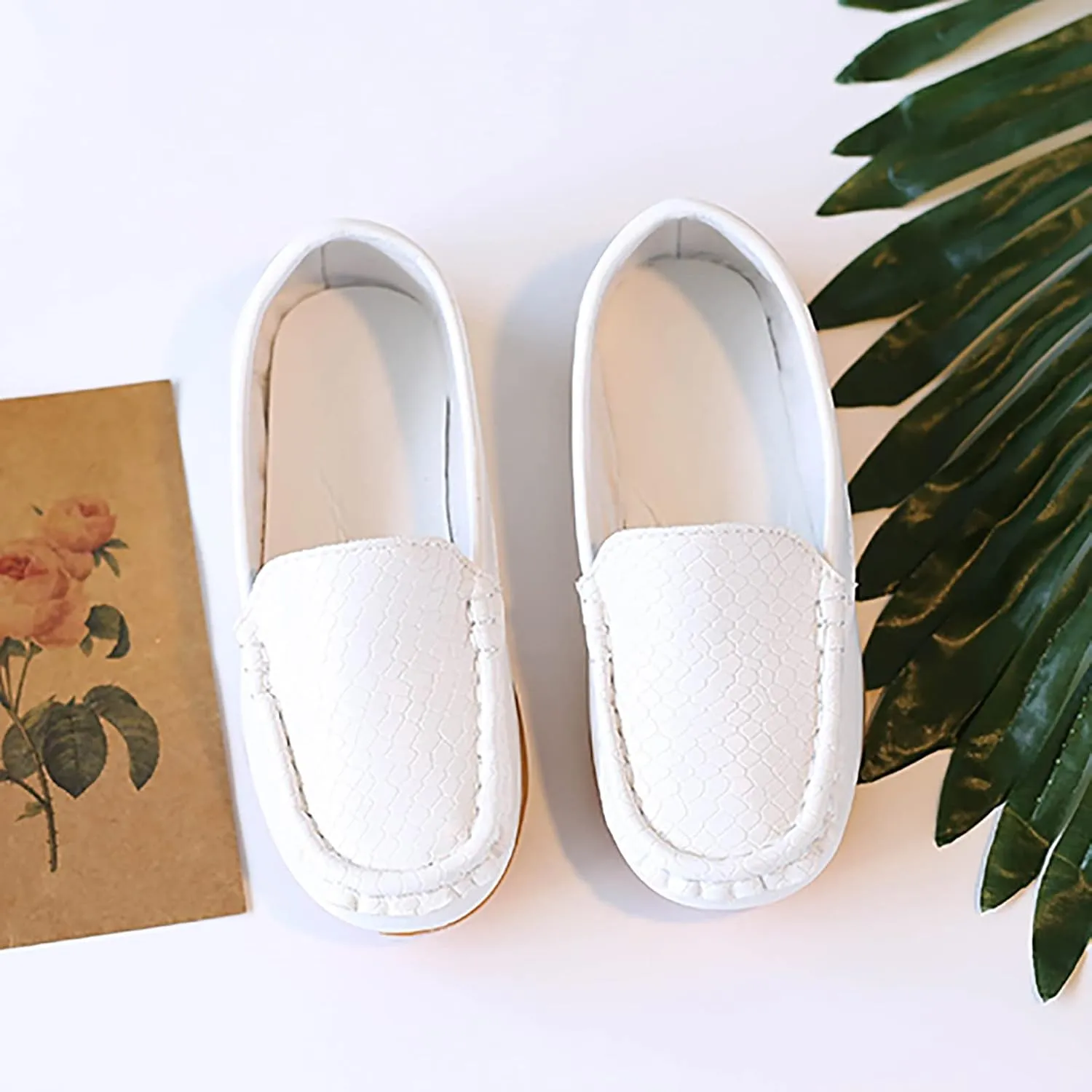 Kids Toddlers Boys Girls Soft Slip On Loafers Slip-On Moccasin Boat Dress Shoes Casual Shoes Formal Leather Flat
