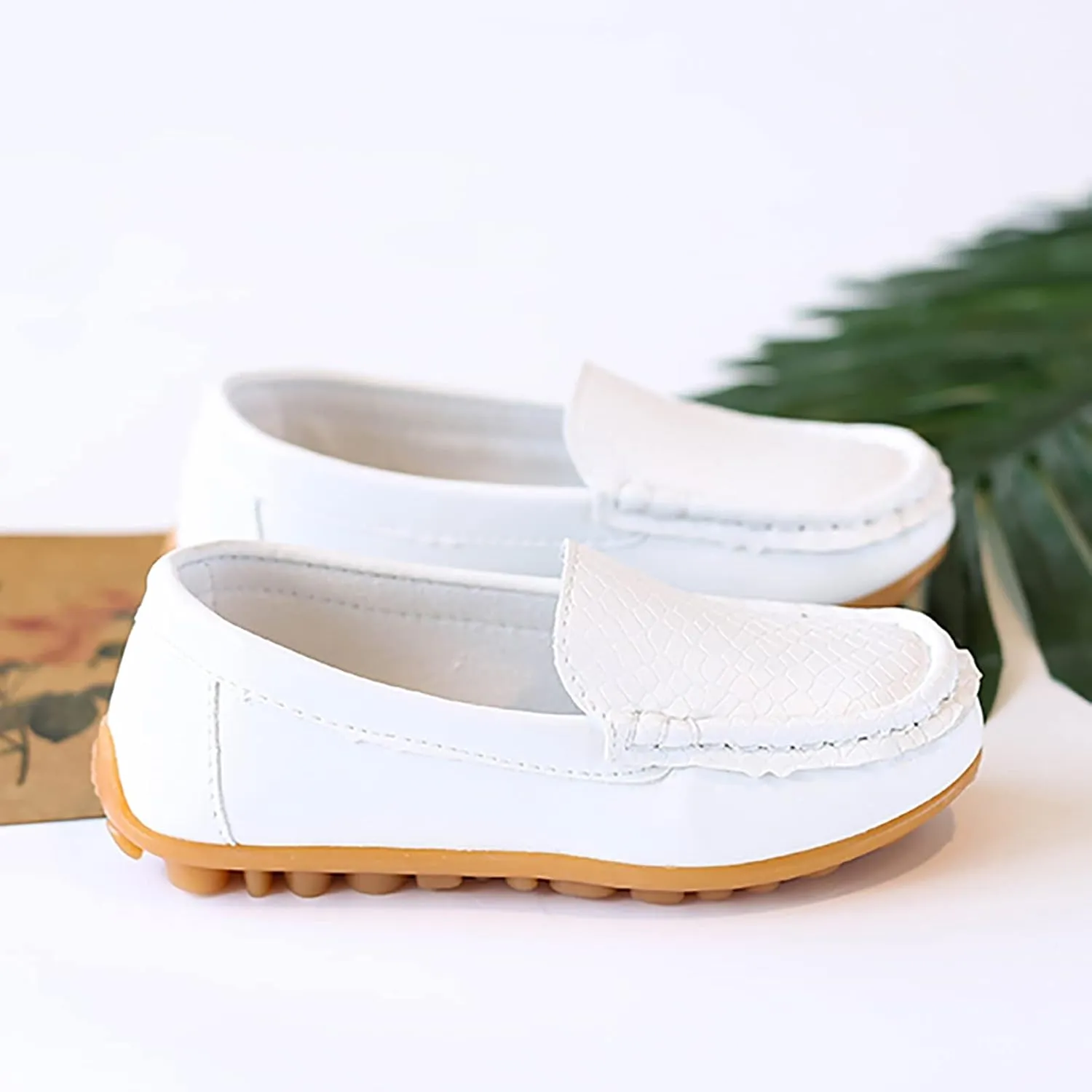 Kids Toddlers Boys Girls Soft Slip On Loafers Slip-On Moccasin Boat Dress Shoes Casual Shoes Formal Leather Flat