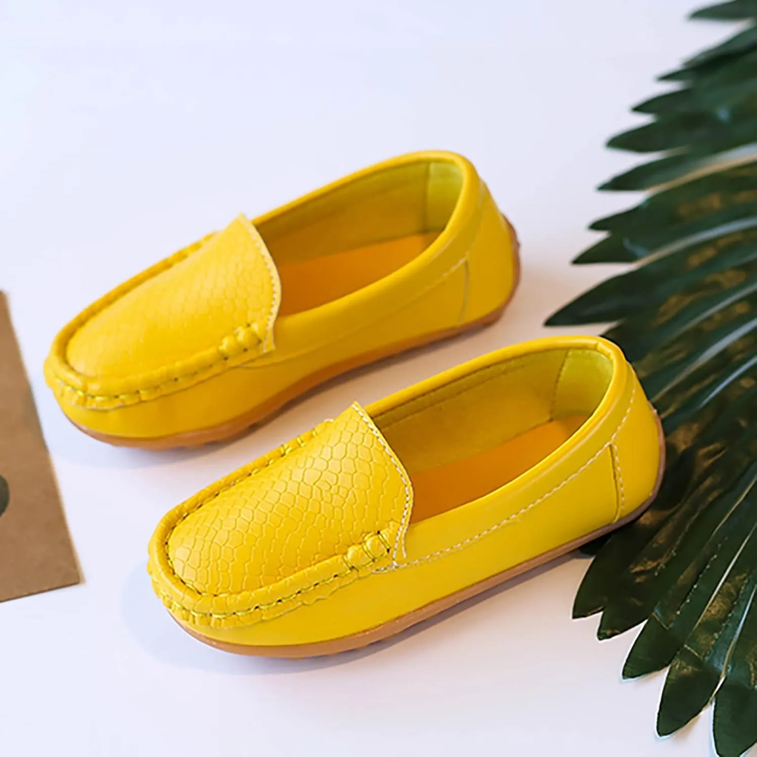 Kids Toddlers Boys Girls Soft Slip On Loafers Slip-On Moccasin Boat Dress Shoes Casual Shoes Formal Leather Flat