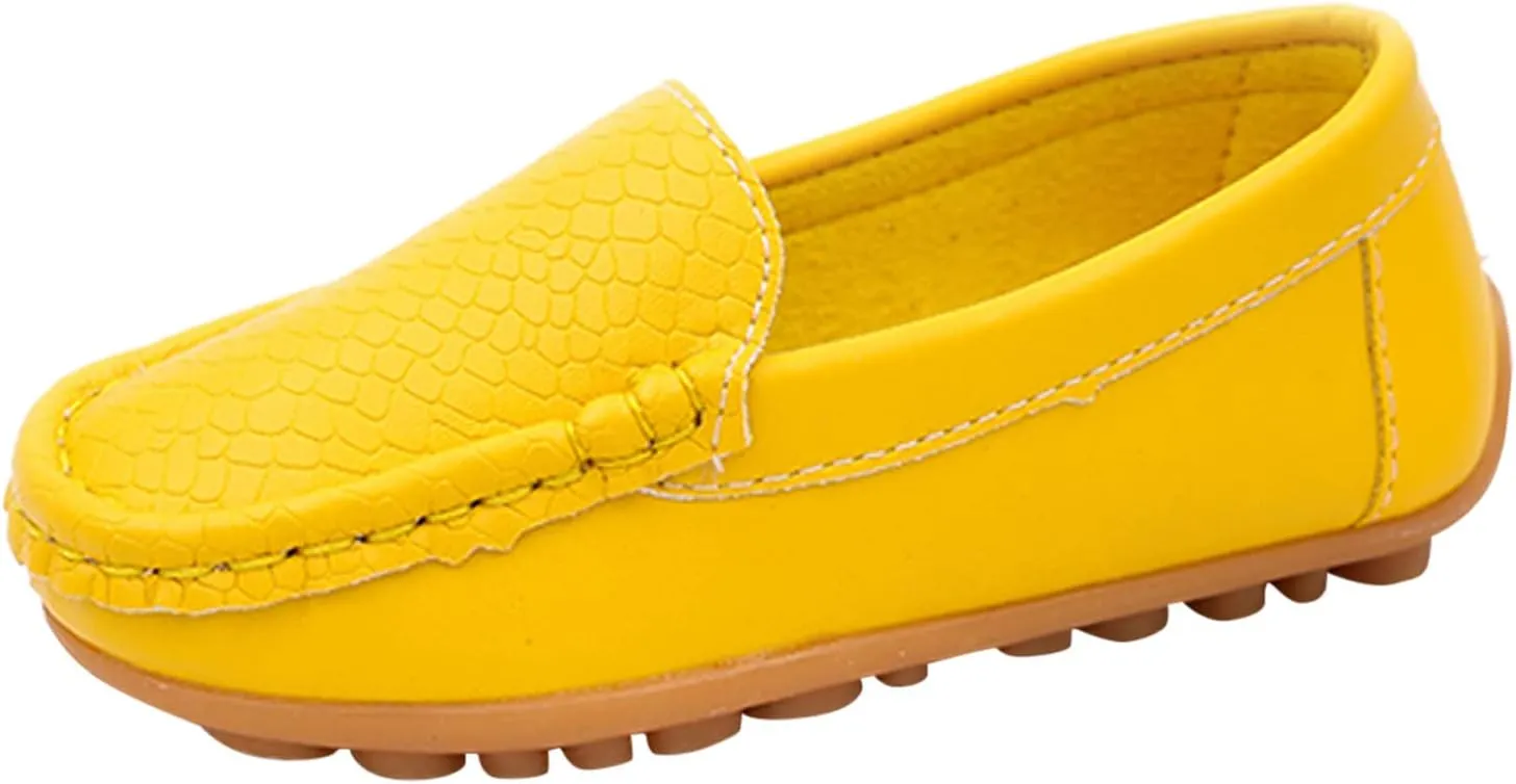 Kids Toddlers Boys Girls Soft Slip On Loafers Slip-On Moccasin Boat Dress Shoes Casual Shoes Formal Leather Flat
