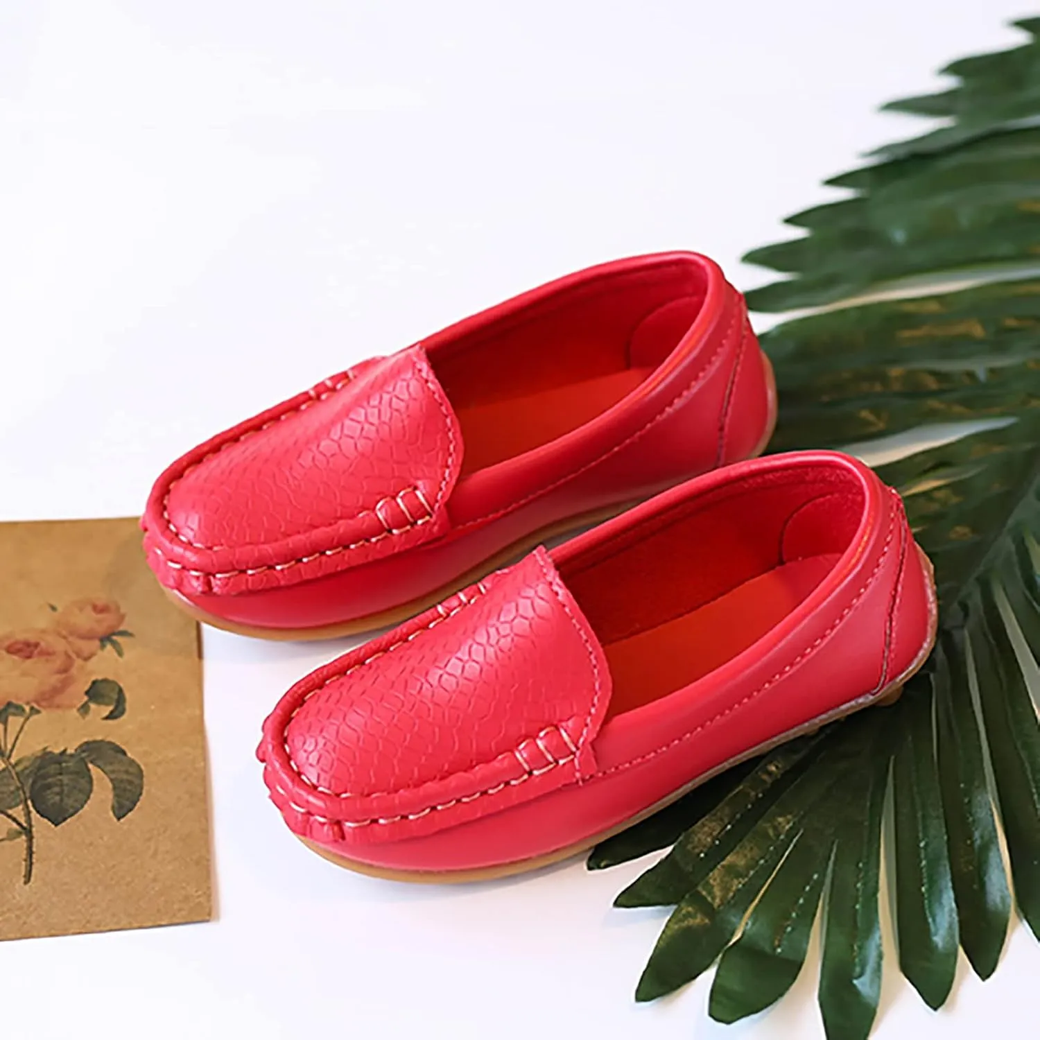 Kids Toddlers Boys Girls Soft Slip On Loafers Slip-On Moccasin Boat Dress Shoes Casual Shoes Formal Leather Flat