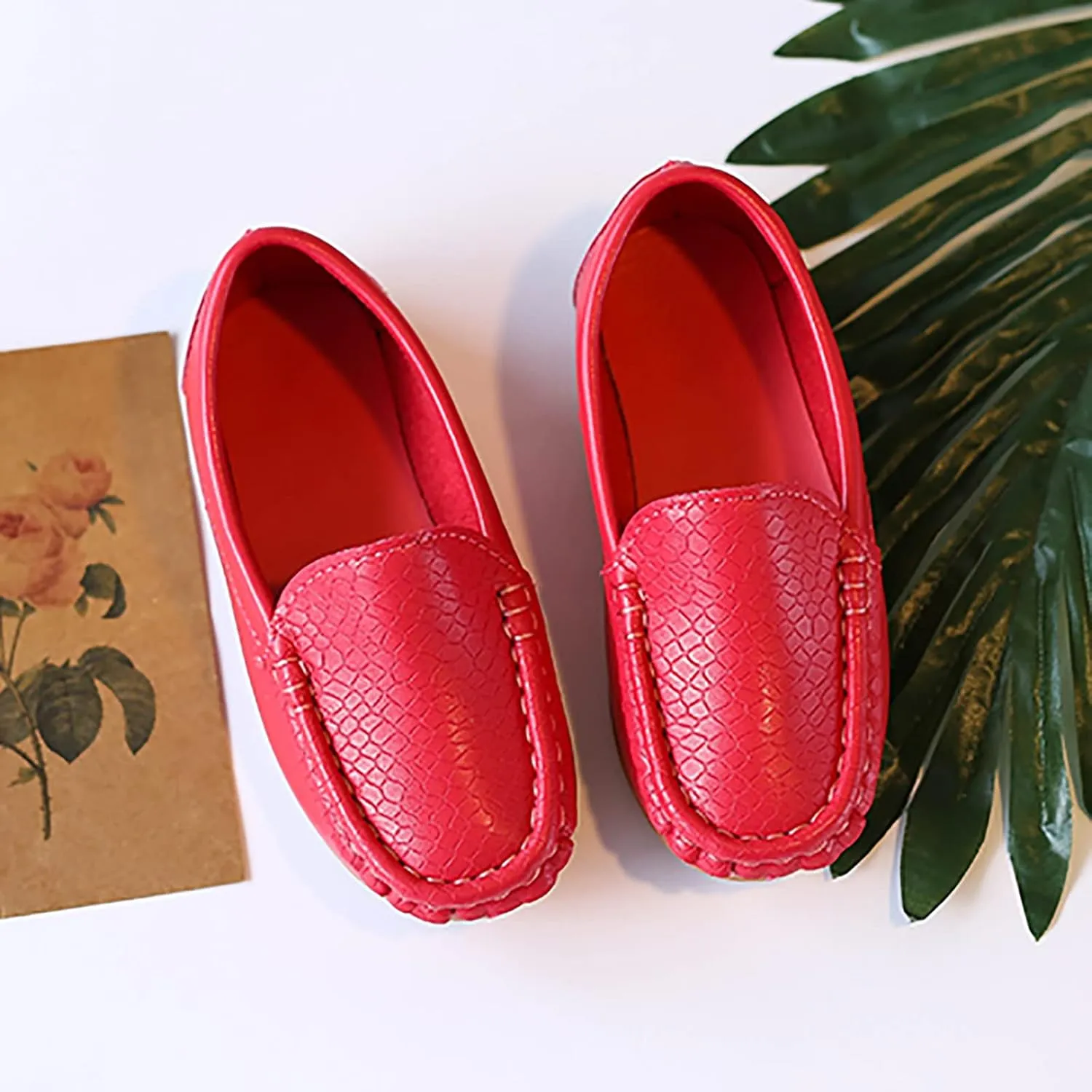 Kids Toddlers Boys Girls Soft Slip On Loafers Slip-On Moccasin Boat Dress Shoes Casual Shoes Formal Leather Flat