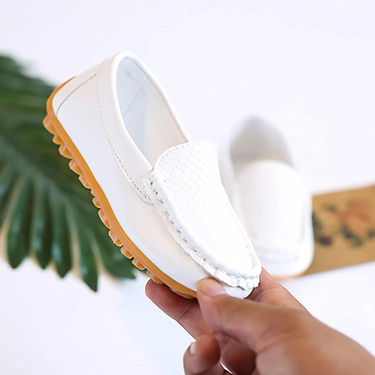 Kids Toddlers Boys Girls Soft Slip On Loafers Slip-On Moccasin Boat Dress Shoes Casual Shoes Formal Leather Flat