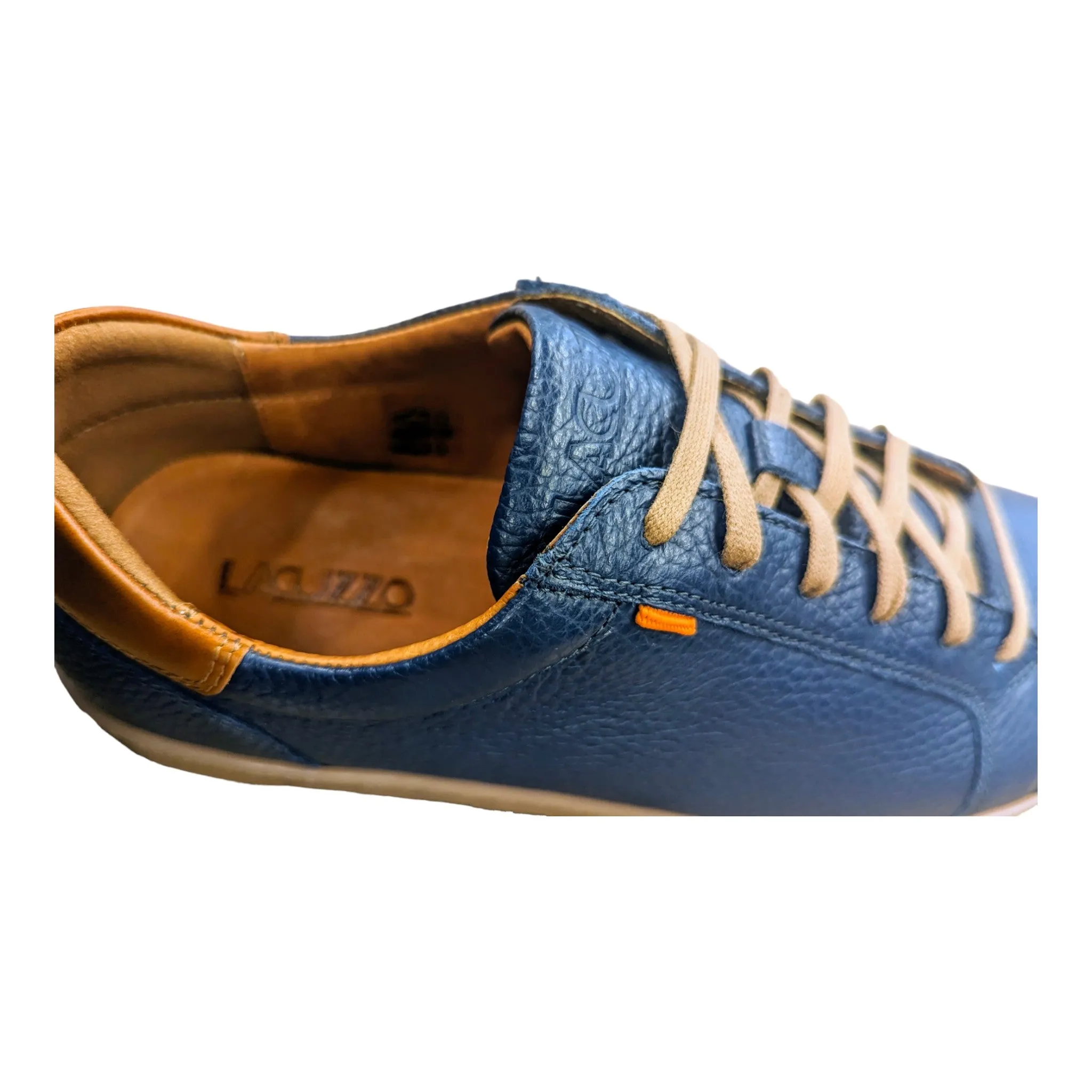 Lacuzzo Luxury Italian Leather Trainers Blue