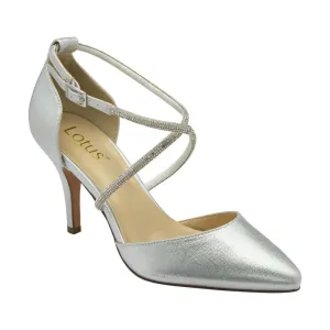 Lotus Occasion Wear court shoe Elissa ULS563 stiletto heel SILVER ELISSA