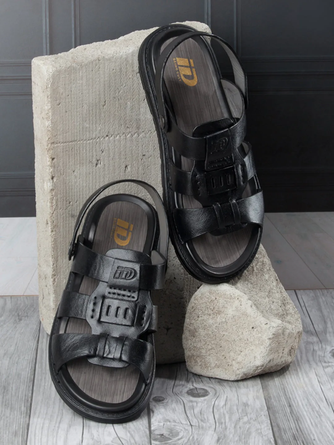 Men's Black Sandal (ID4242)