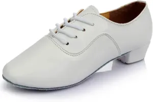 Men's Latin Dance Shoes Men's Latin Shoes Ballroom Tango Jazz Dance Shoes Performance Show Soft Leather Sole Modern Square Shoes