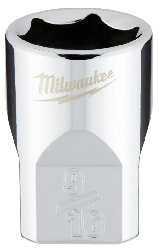Milwaukee 45-34-9065 Socket, 9/16 in Socket, 3/8 in Drive, 6-Point, Chrome Vanadium Steel, Chrome :CD: QUANTITY: 1