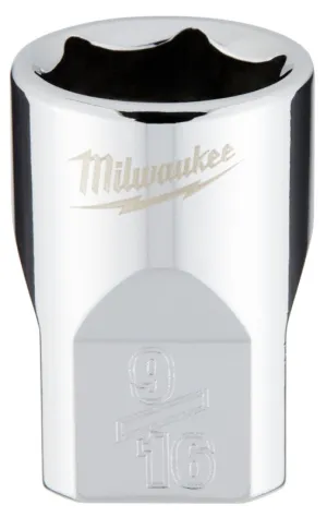 Milwaukee 45-34-9065 Socket, 9/16 in Socket, 3/8 in Drive, 6-Point, Chrome Vanadium Steel, Chrome :CD: QUANTITY: 1