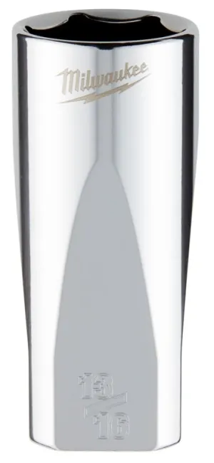 Milwaukee 45-34-9074 Socket, 13/16 in Socket, 3/8 in Drive, 6-Point, Chrome Vanadium Steel, Chrome :CD: QUANTITY: 1
