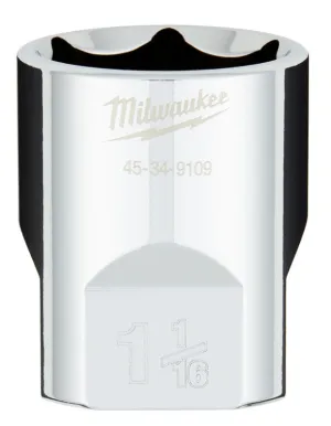 Milwaukee 45-34-9109 Socket, 1-1/16 in Socket, 1/2 in Drive, 6-Point, Chrome Vanadium Steel, Chrome :CD: QUANTITY: 1