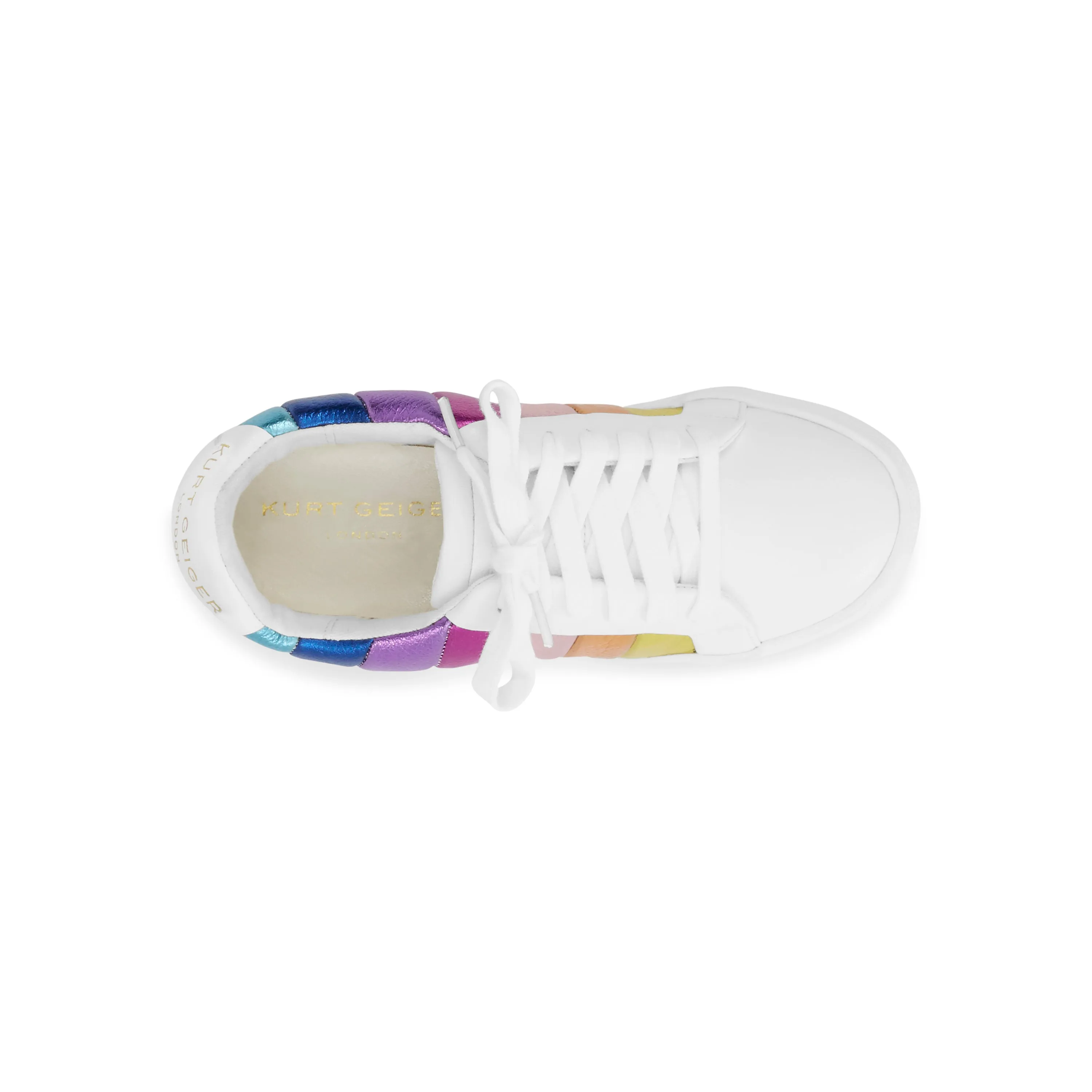 Mini Lane Stripe Sneaker - Big Kid White