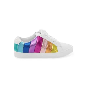 Mini Lane Stripe Sneaker - Big Kid White