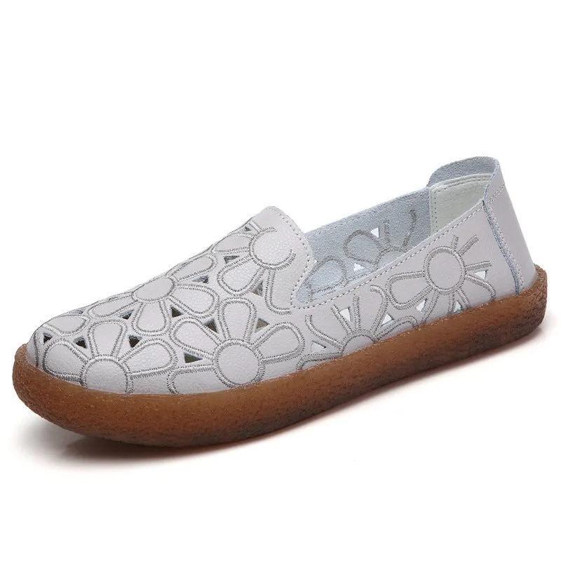 Nanccy Summer Hollow Hole Flat Bottom Soft Shoe