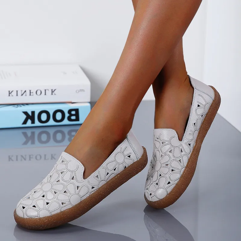 Nanccy Summer Hollow Hole Flat Bottom Soft Shoe