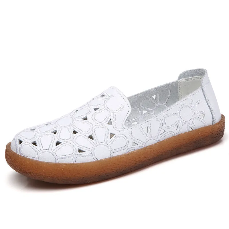 Nanccy Summer Hollow Hole Flat Bottom Soft Shoe