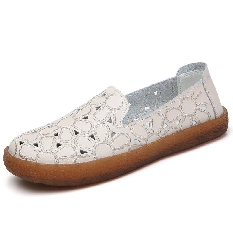 Nanccy Summer Hollow Hole Flat Bottom Soft Shoe