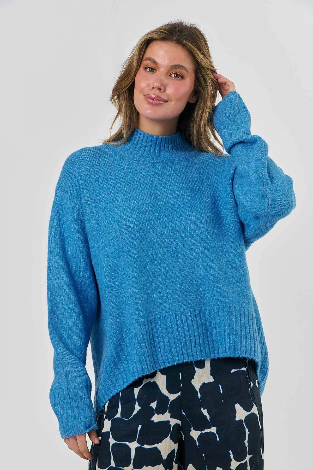 Naturals by O&J - Mock Neck Jumper-Skylight
