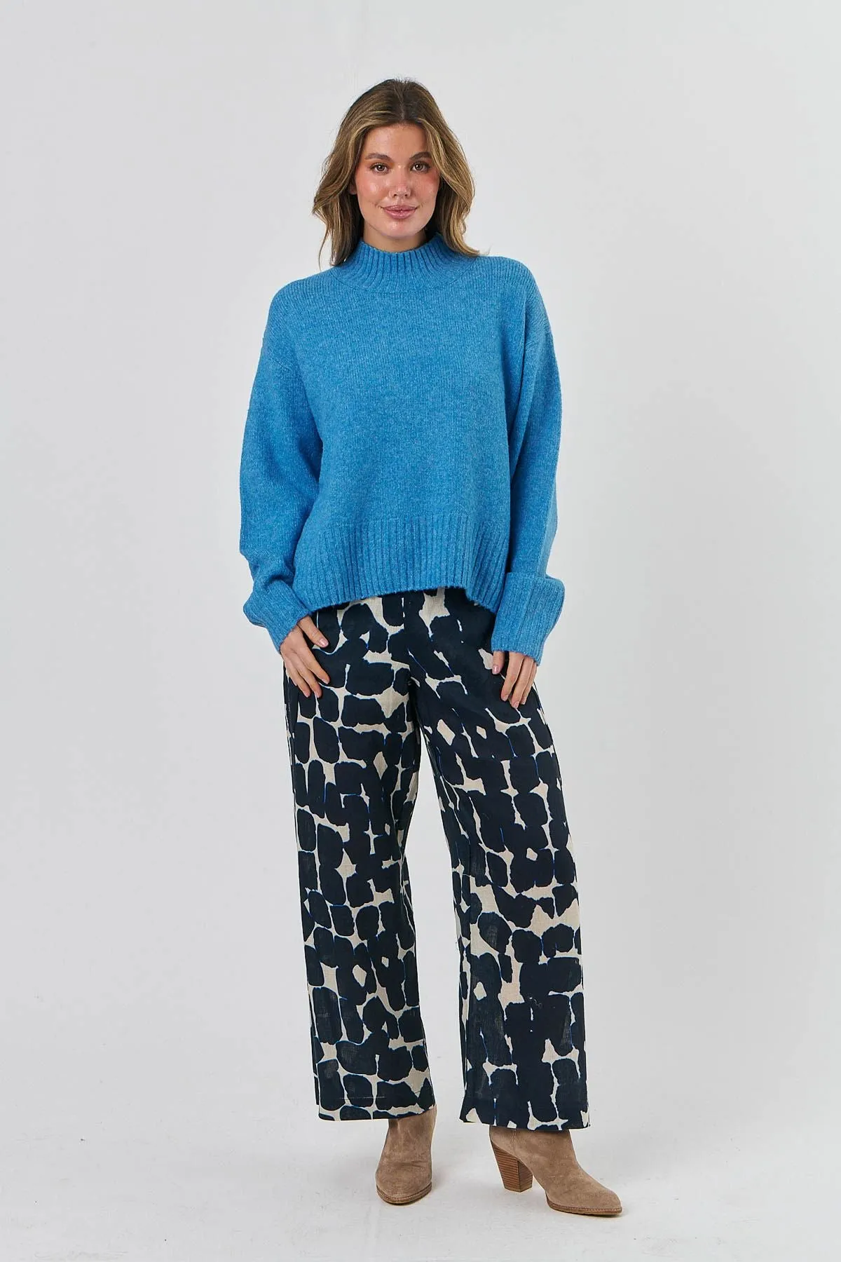 Naturals by O&J - Mock Neck Jumper-Skylight