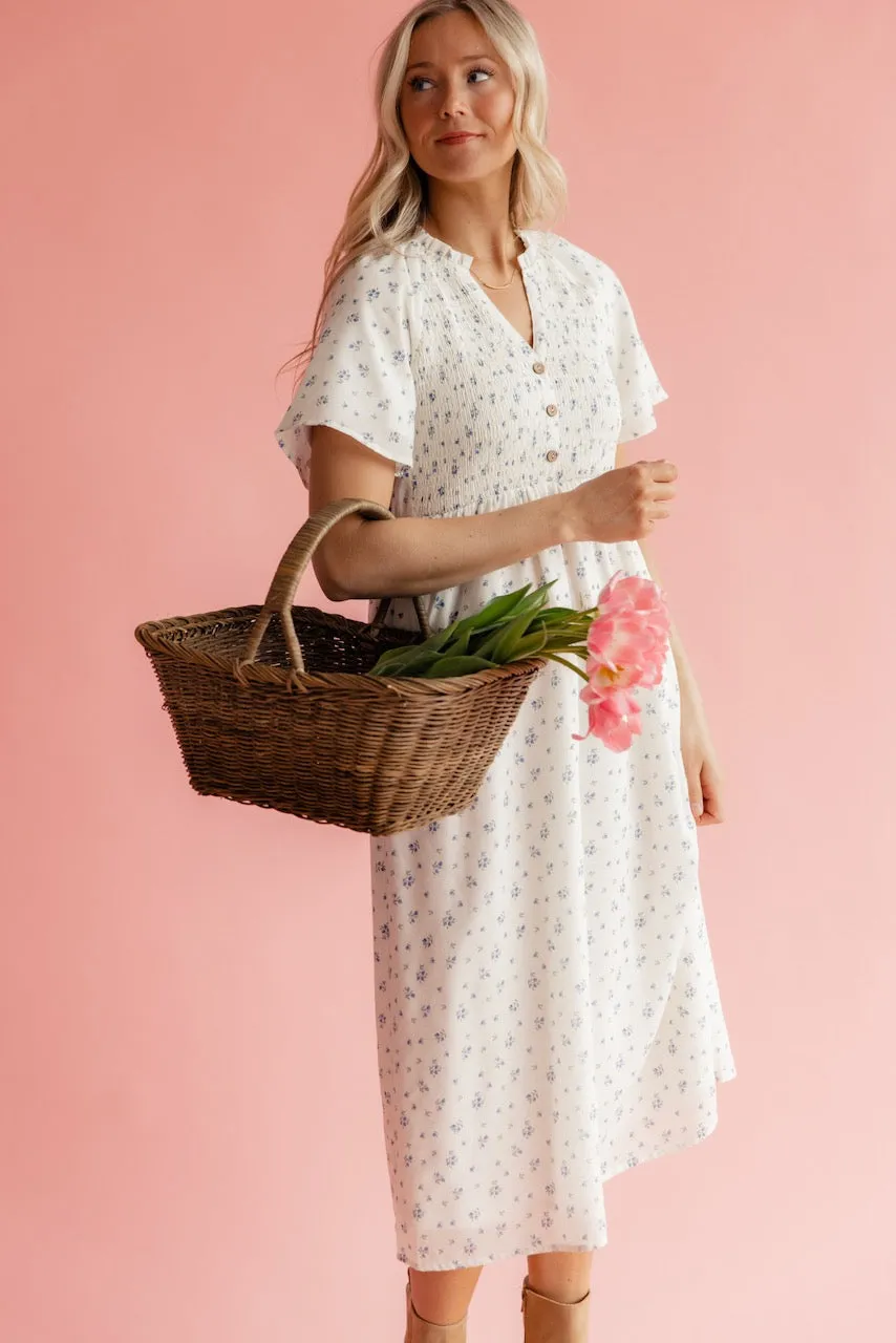 Odette Floral Smocked Dress