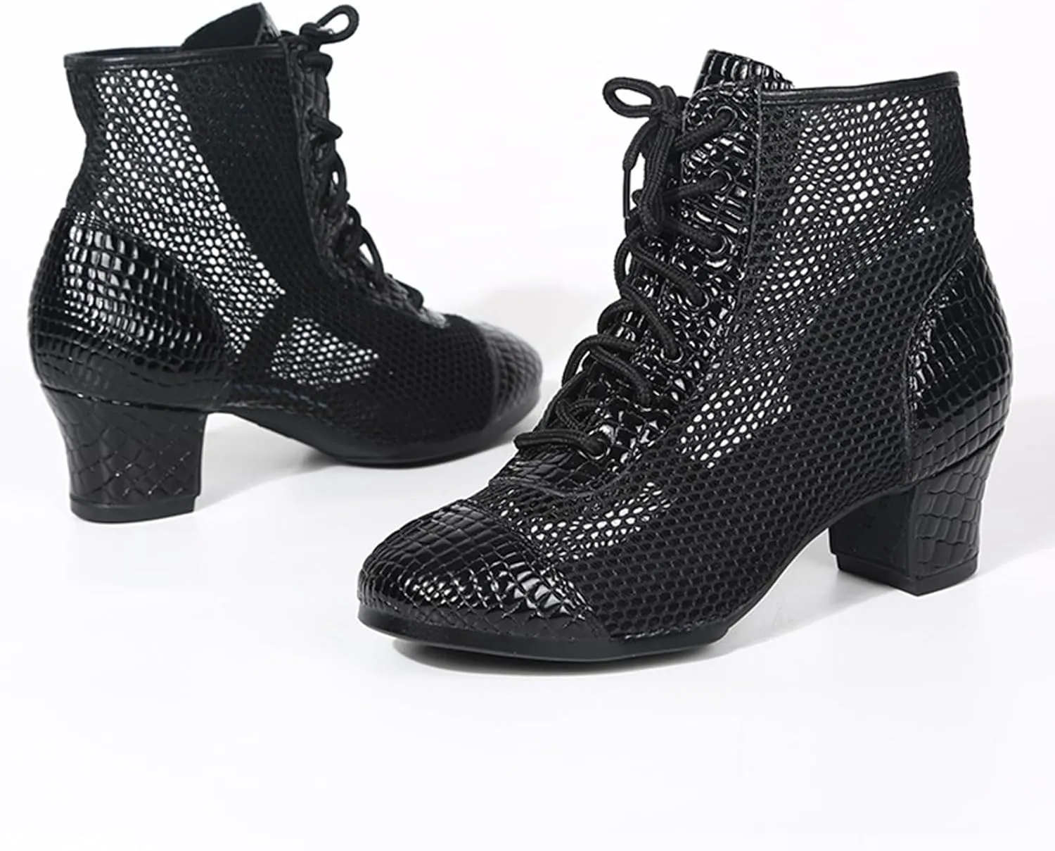 ONAIC Women's Standard Ballroom Latin Dance Shoes 5CM Heel Lace-Up Salsa Tango Modern Training Shoes