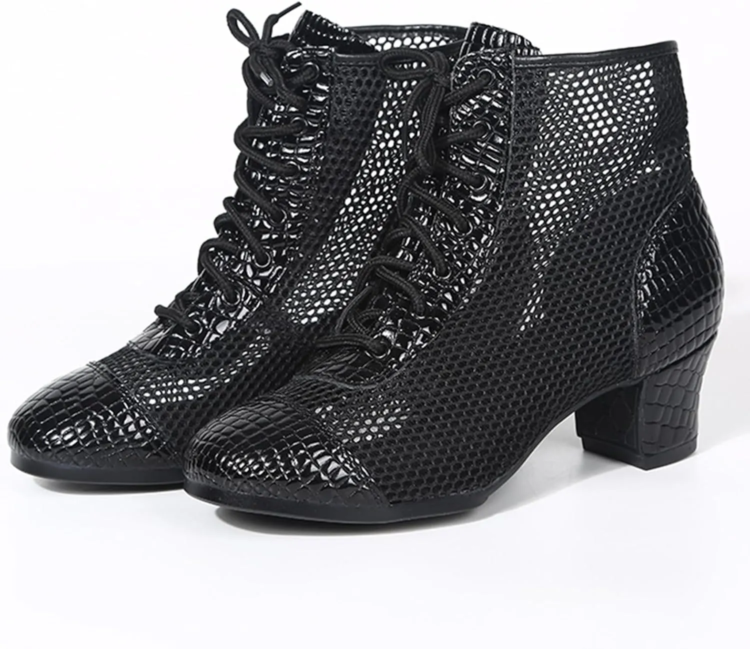 ONAIC Women's Standard Ballroom Latin Dance Shoes 5CM Heel Lace-Up Salsa Tango Modern Training Shoes