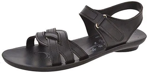 Paragon Women's Black PU Sandals (8)