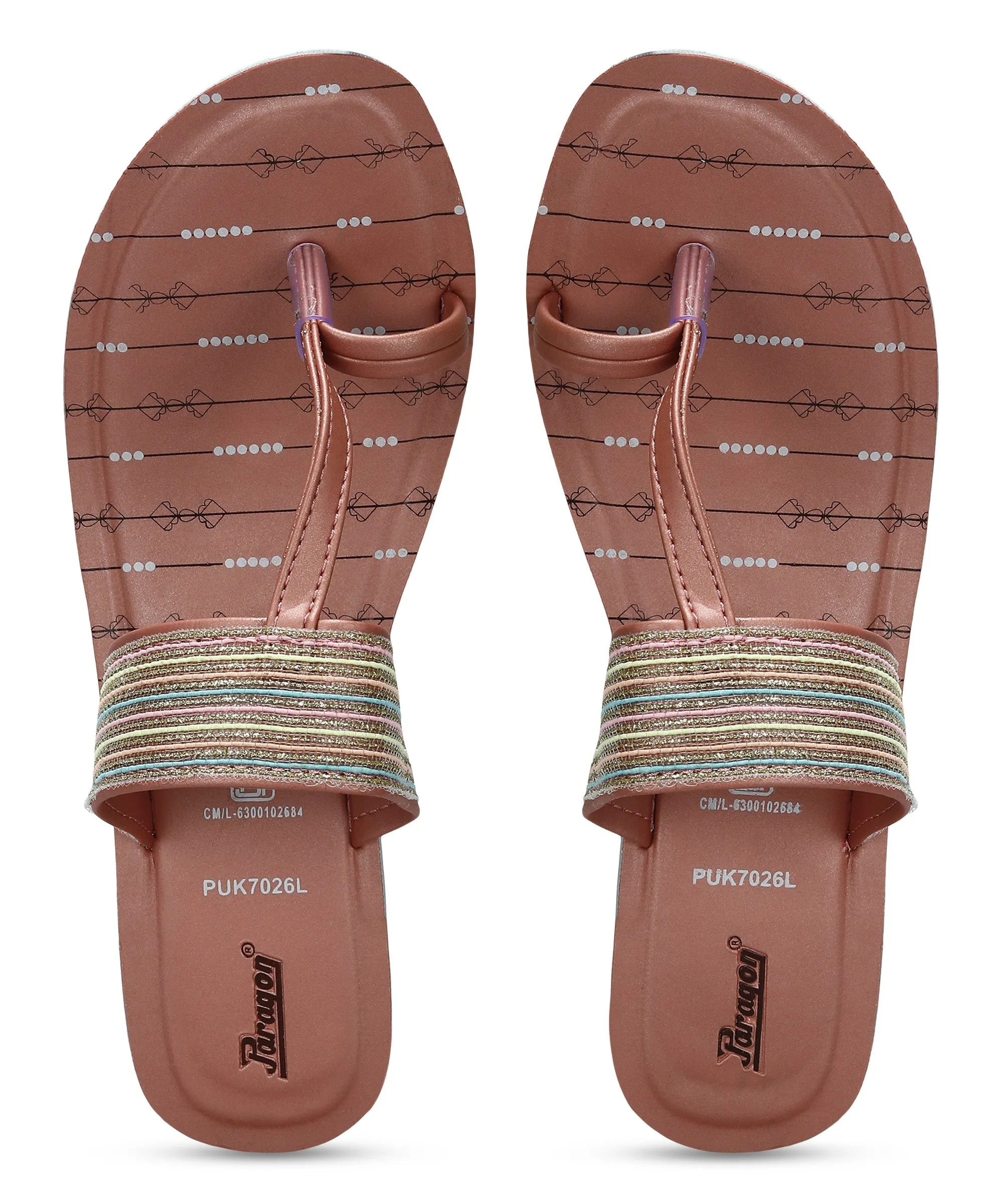 Paragon Women's Peach Wedge Sandals with Cushioned Sole and Sturdy Construction for Everyday Use