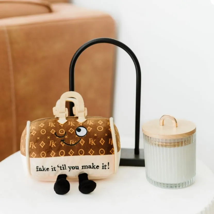 Plush Handbag - Fake It Til You Make It - 7" X 4" X 6"