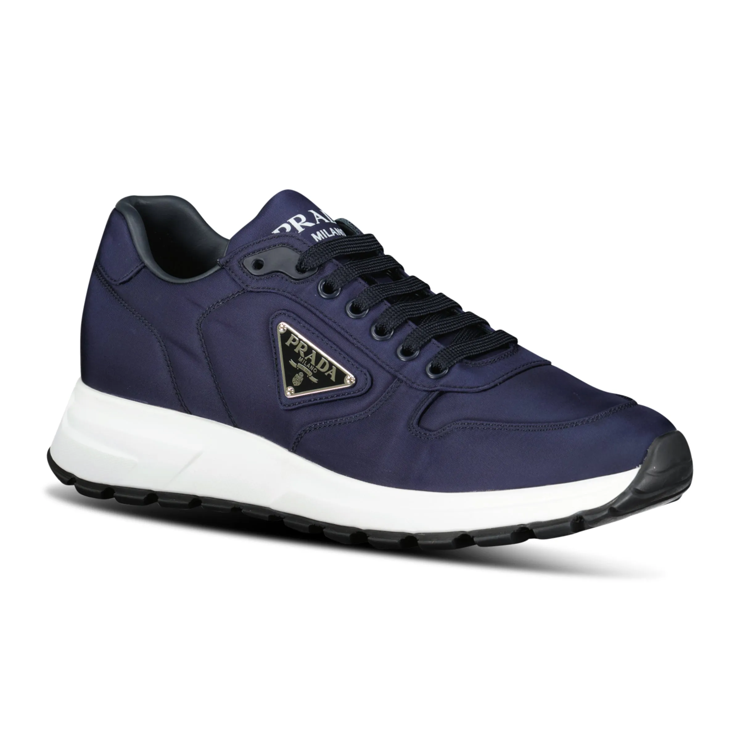Prada Prax 01 Re-Nylon Leather Sneakers Navy