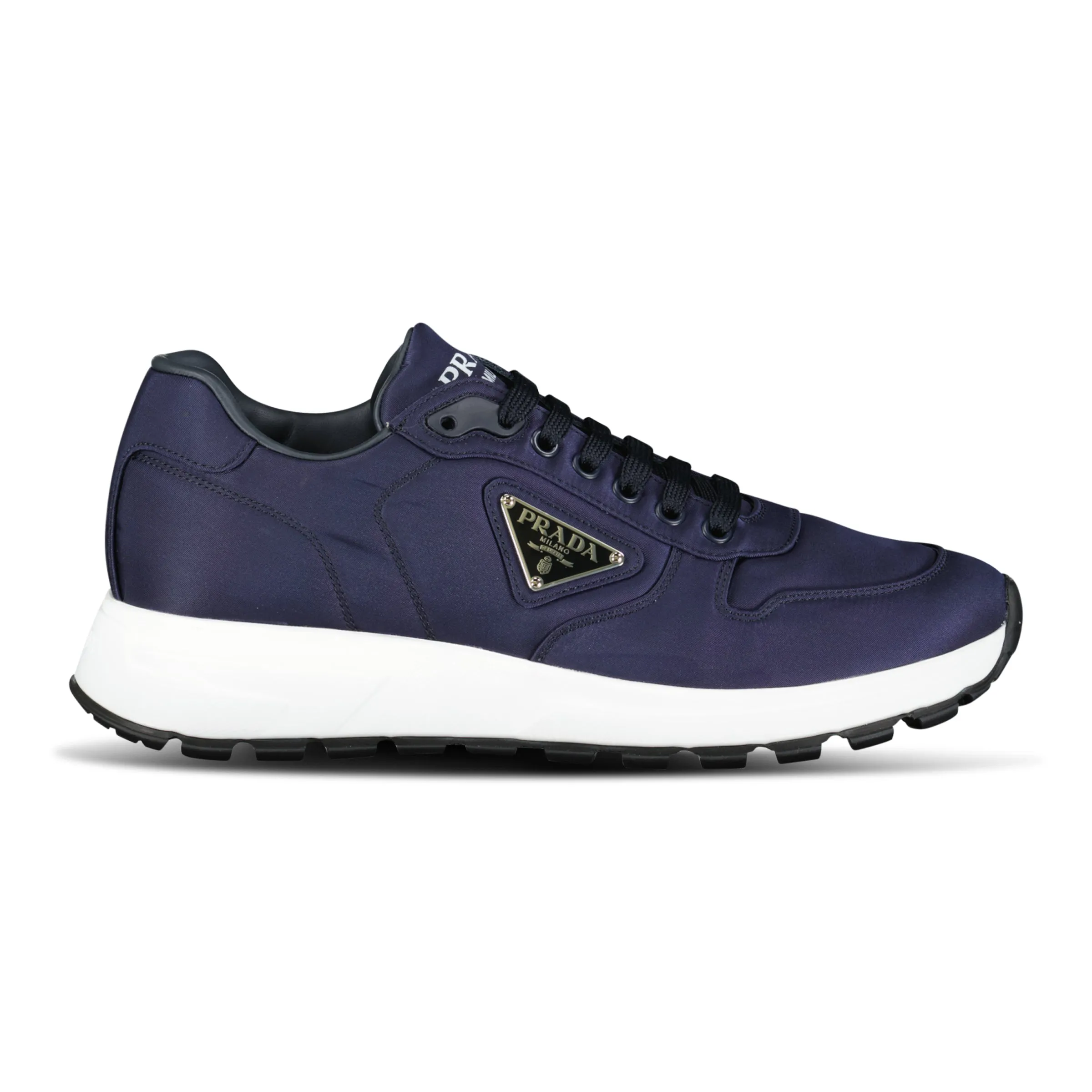 Prada Prax 01 Re-Nylon Leather Sneakers Navy