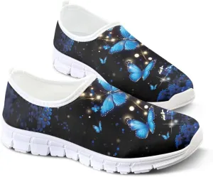 Pxjivorg Women's Art Pattern Slip-On Sneakers Casual Low-Top Flat Dress Shoes Soft Shoes Ladies Non-Slip Workout Holiday Shoe US Size 5.5-11.5
