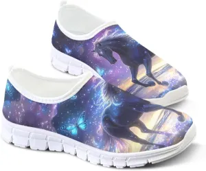 Pxjivorg Women's Art Pattern Slip-On Sneakers Casual Low-Top Flat Dress Shoes Soft Shoes Ladies Non-Slip Workout Holiday Shoe US Size 5.5-11.5
