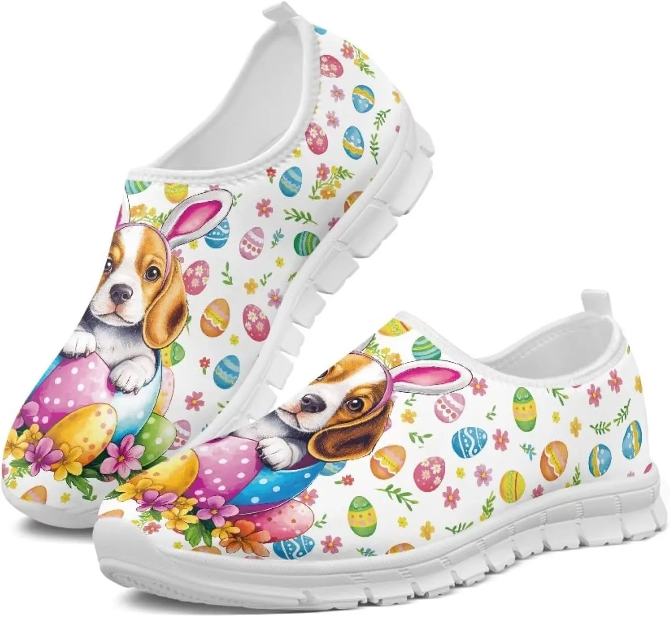 Pxjivorg Women's Art Pattern Slip-On Sneakers Casual Low-Top Flat Dress Shoes Soft Shoes Ladies Non-Slip Workout Holiday Shoe US Size 5.5-11.5