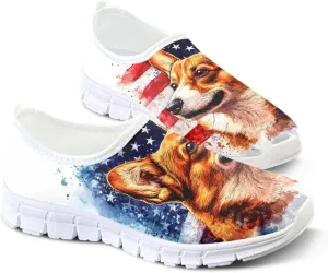 Pxjivorg Women's Art Pattern Slip-On Sneakers Casual Low-Top Flat Dress Shoes Soft Shoes Ladies Non-Slip Workout Holiday Shoe US Size 5.5-11.5