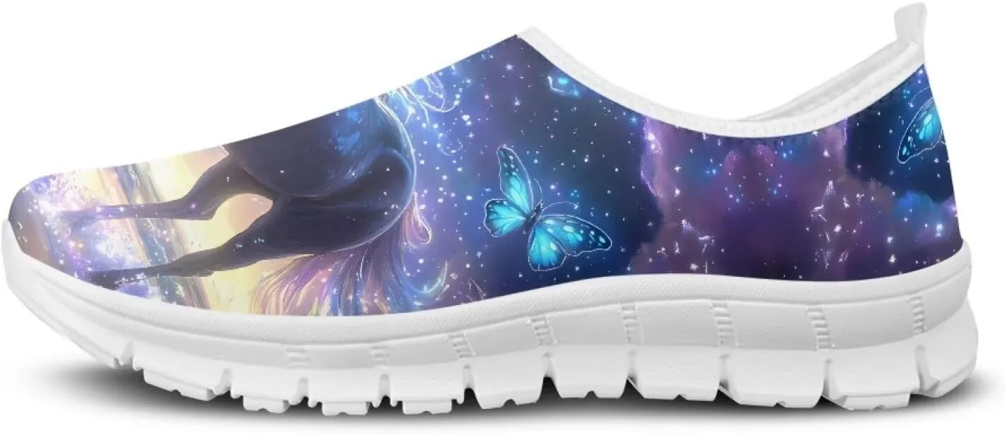 Pxjivorg Women's Art Pattern Slip-On Sneakers Casual Low-Top Flat Dress Shoes Soft Shoes Ladies Non-Slip Workout Holiday Shoe US Size 5.5-11.5