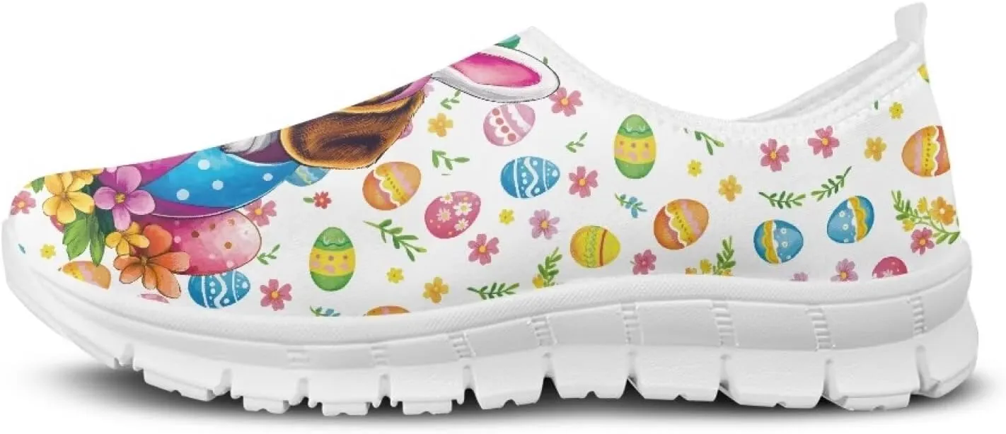Pxjivorg Women's Art Pattern Slip-On Sneakers Casual Low-Top Flat Dress Shoes Soft Shoes Ladies Non-Slip Workout Holiday Shoe US Size 5.5-11.5