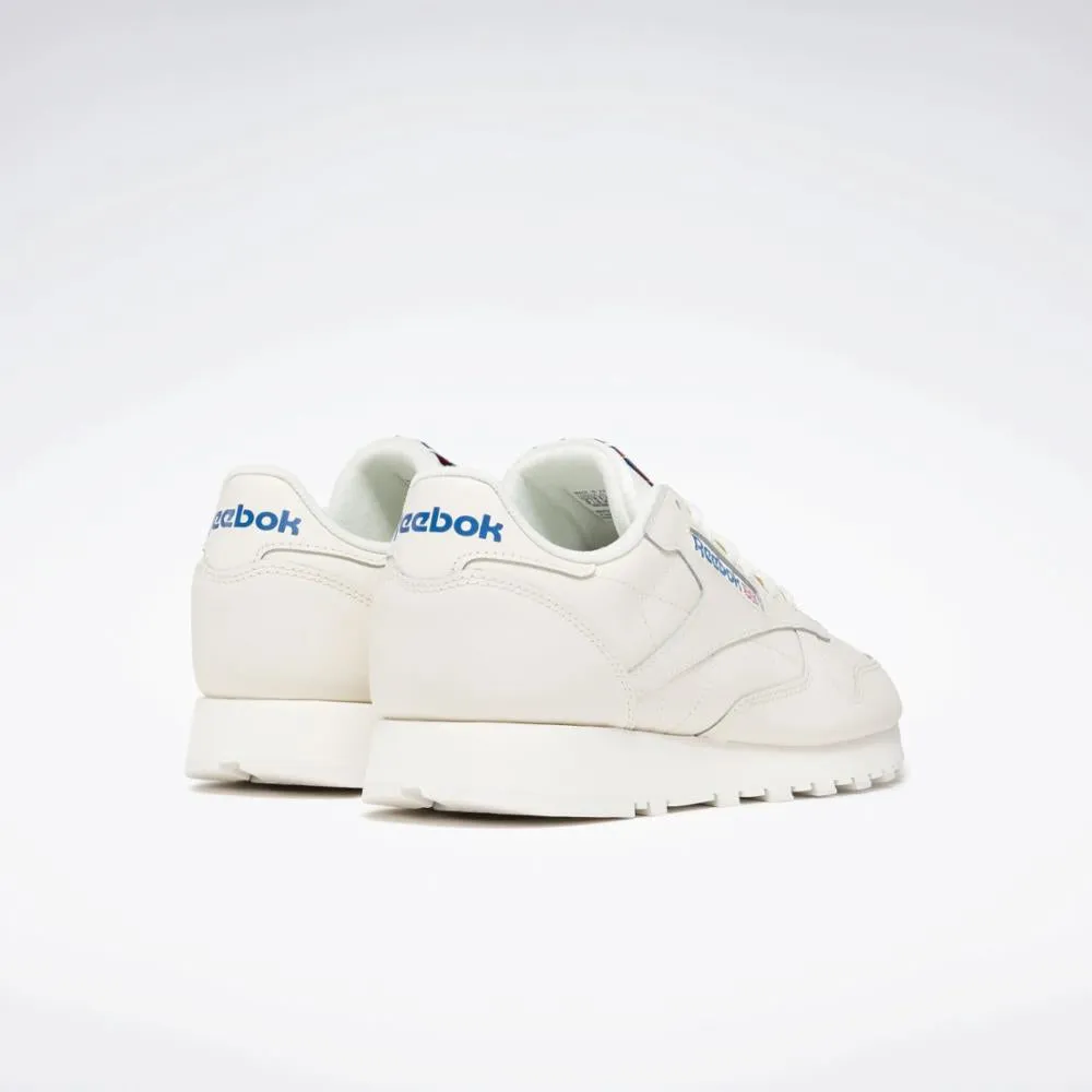 Reebok Footwear Men Classic Leather Shoes CHALK/VECBLU/VECRED