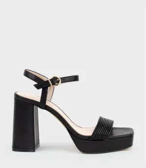 RIALTO95 Banded Strap Platform Sandal in Black