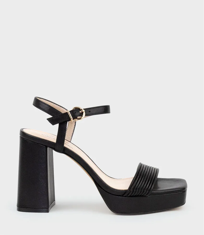 RIALTO95 Banded Strap Platform Sandal in Black