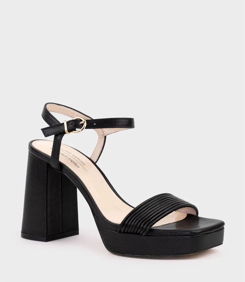 RIALTO95 Banded Strap Platform Sandal in Black