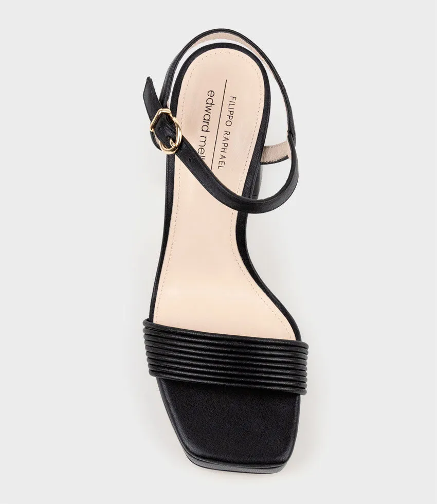RIALTO95 Banded Strap Platform Sandal in Black