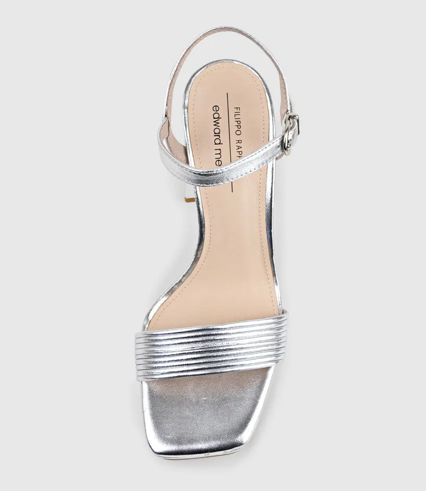 RIALTO95 Banded Strap Platform Sandal in Silver
