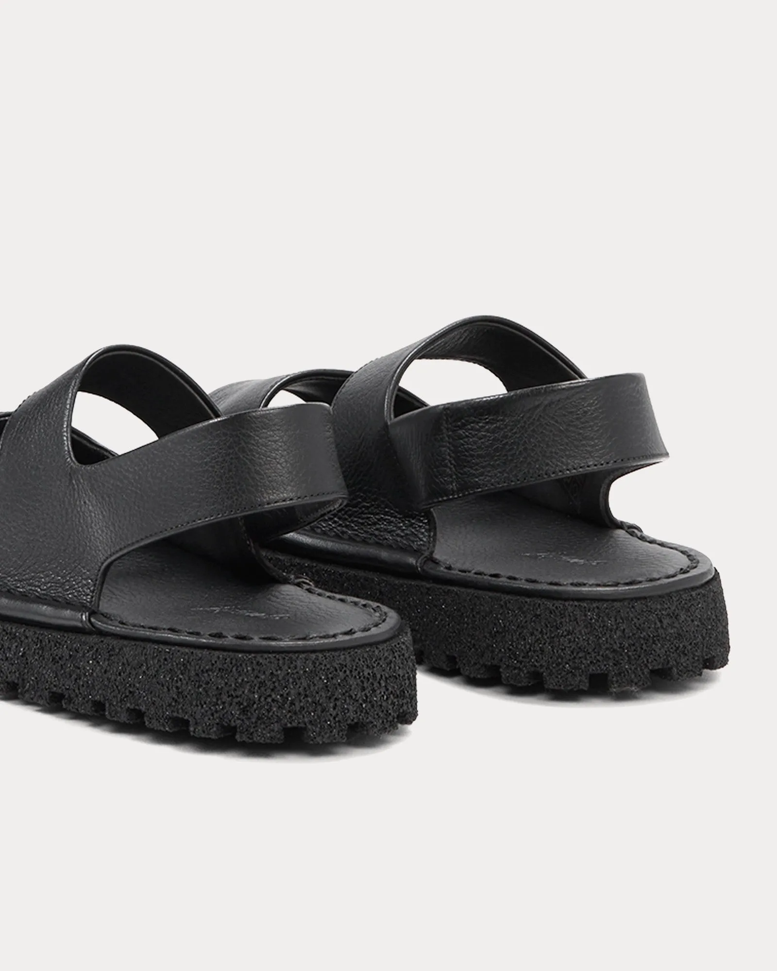 Sanpomice Leather Black Sandals